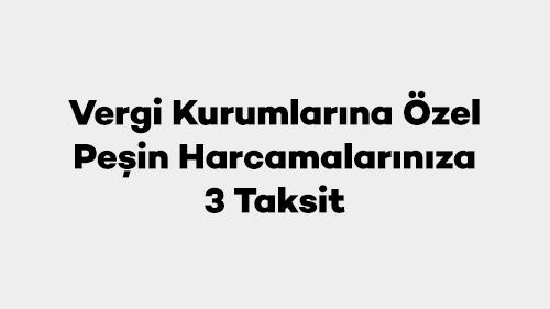 Vergi Kurumlarına Özel Peşin Harcamalarınıza 3 Taksit