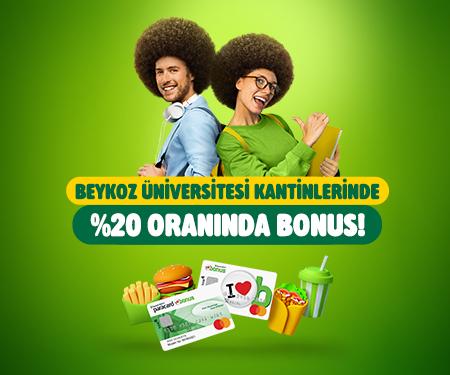Beykoz Üniversitesi kantinlerde %20 oranında bonus!