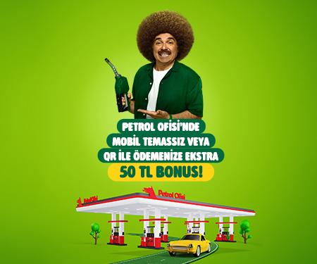 Petrol Ofisi'nde Mobil veya QR ile ödemenize ekstra 50 TL bonus!