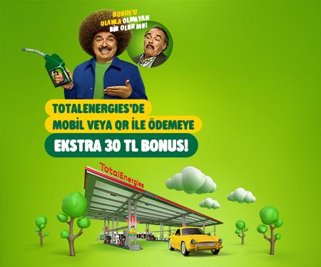 TotalEnergies'de mobil veya qr ile ödemeye ekstra 30 TL bonus!