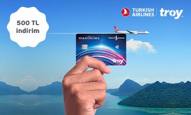 İş Bankası TROY Logolu Kart Sahiplerine Özel Türk Hava Yolları Biletlerinde 500 TL’e Varan İndirim!
