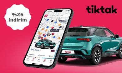 Tiktak'tan Araç Kiralamada %25 İndirim Fırsatı