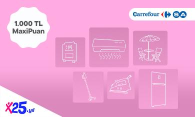 20.000 TL Ve Üzeri CarrefourSA Alışverişlerinize 1.000 TL MaxiPuan!