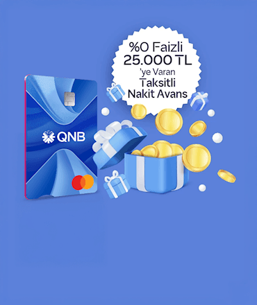 QNB Kredi Kartı 25.000 TL'ye varan Faizsiz Taksitli Nakit Avans
