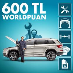 Otomotiv lastik, yedek parça ve araç bakım harcamanıza 600 TL Worldpuan!