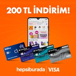 Visa ile Hepsiburada harcamanıza 200 TL indirim!