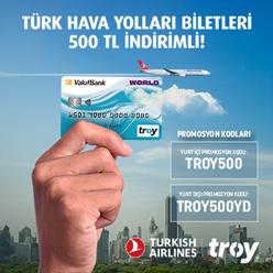 TROY ile Türk Hava Yolları Biletlerinde 500 TL İndirim!