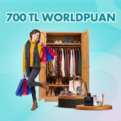 Giyim, kozmetik, ayakkabı ve aksesuar alışverişlerinize 700 TL Worldpuan!