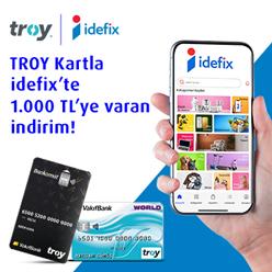 TROY kartla idefix’te 1.000 TL’ye varan indirim!