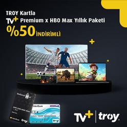 TROY kartla TV+ Premium Yıllık Paketi %50 indirimli!