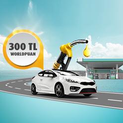 4 adet 1.500 TL ve üzeri akaryakıt alışverişinize 300 TL Worldpuan!