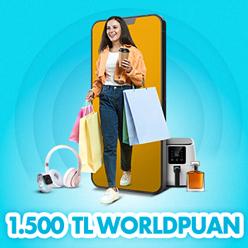 Seçili e-ticaret alışverişlerinize 1.500 TL Worldpuan!