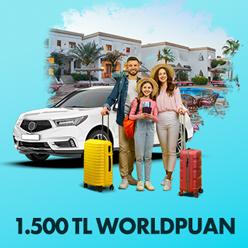 Seyahat, konaklama veya araç kiralama harcamanıza 1.500 TL Worldpuan!