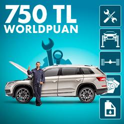 Otomotiv lastik, yedek parça ve araç bakım harcamalarınıza 750 TL Worldpuan!
