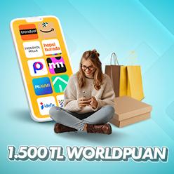 Seçili e-ticaret alışverişlerinize 1.500 TL Worldpuan!