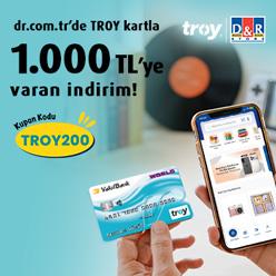 TROY ile D&R'dan her 1.000 TL alışverişinize 200 TL, toplam 1.000 TL indirim!
