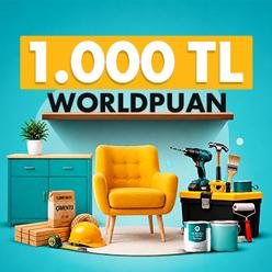 Yapı market ve mobilya alışverişinize 1.000 TL Worldpuan!